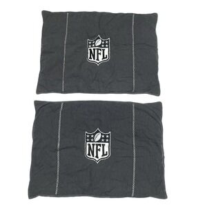 Pottery Barn NFL Pillow Shams Set of 2 Gray Football Logo 18 x 20 Pillowcases